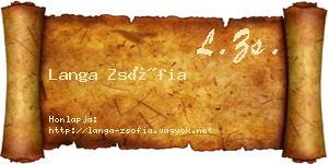 Langa Zsófia névjegykártya