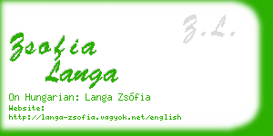 zsofia langa business card